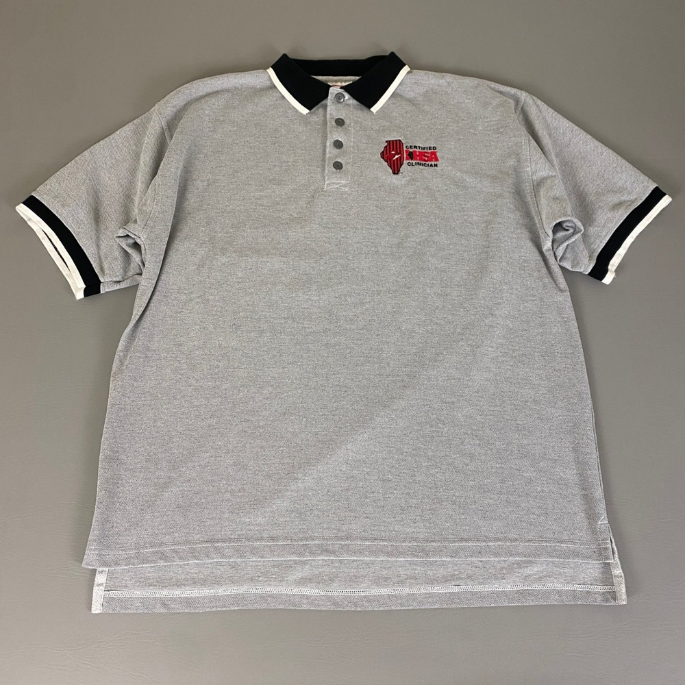 Cadre Athletic Polo Shirt Mens XXL Gray‎ Certified IHSA Clinician Black Trim